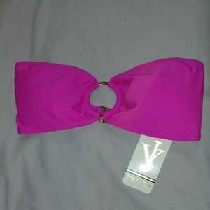 Joan Vass Fuchsia Bandeau Bikini Top Medium NWT